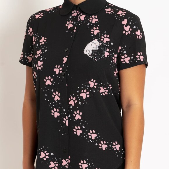 Blackmilk Cat Paws Button Up Shirt - Picture 2 of 6